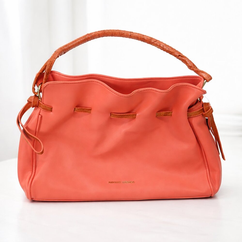 Gorgeous Vegan Leather Badgley Mischka Coral Shoulder Bag NWT - Picture 2 of 11